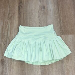 Goldhinge Light Mint Green Pleated Skater Skirt